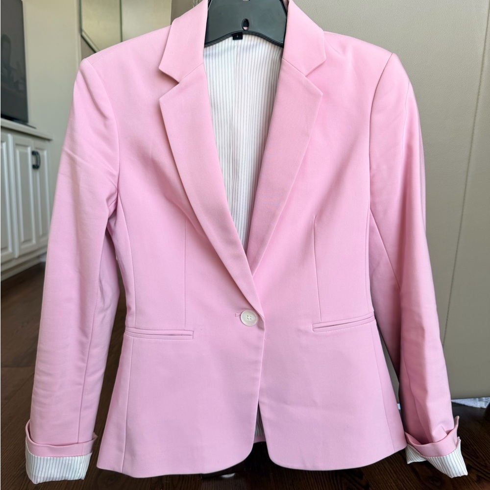 Express Pink Single-Button Tailored Blazer